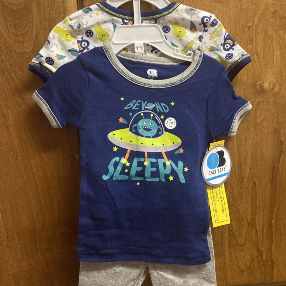 NWT “Only Boys” 4 pc mix match sleepwear 2T